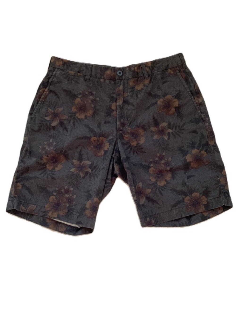 Uniqlo Dark Olive Floral Bermuda Shorts